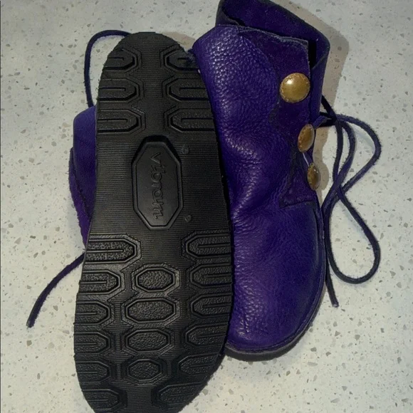 Vibram Deep Purple Leather Footwear